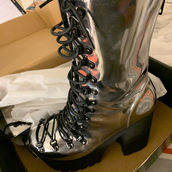 Dollskill Club Exx Chrome Boots - Picture 3 of 4
